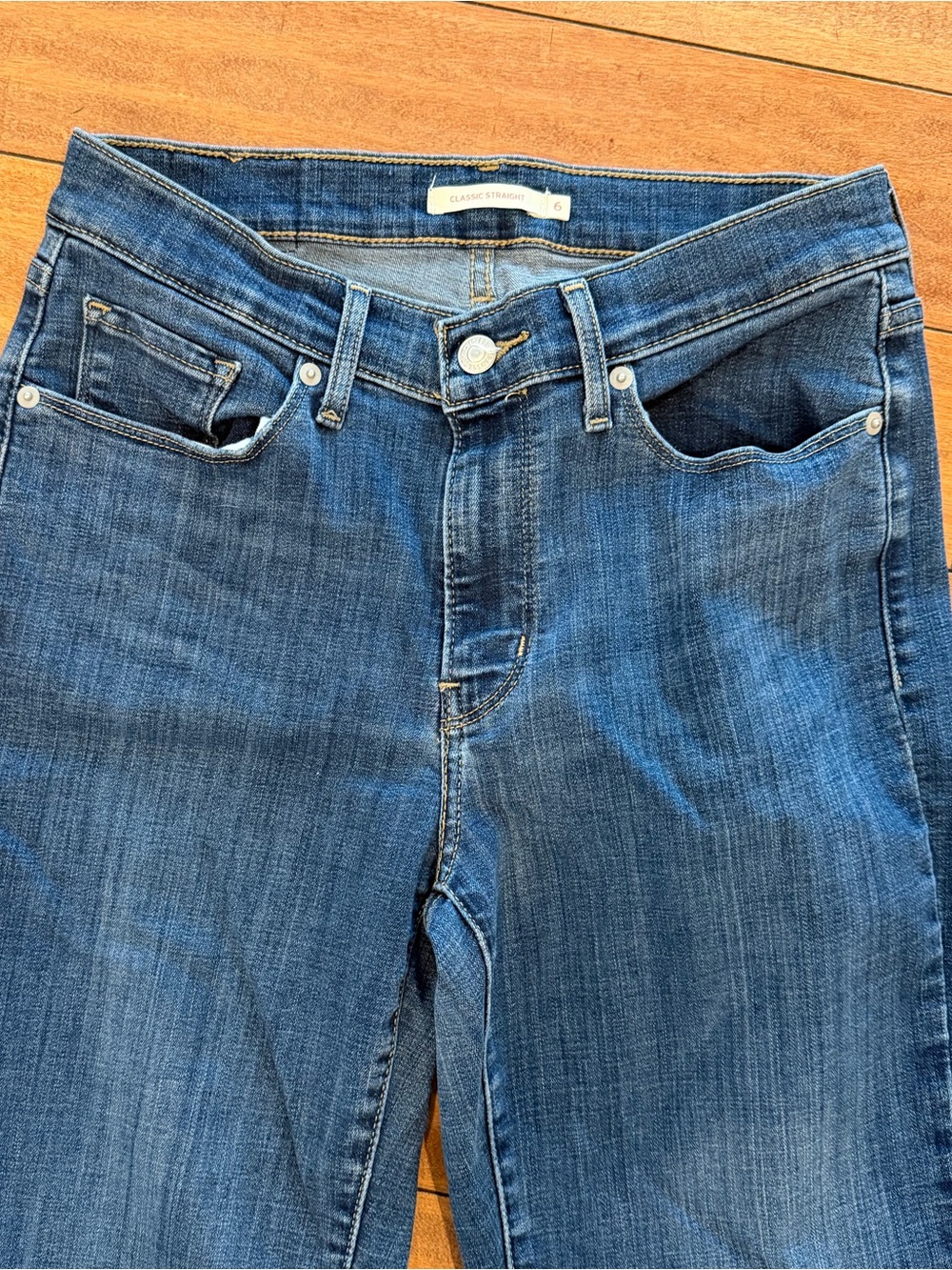 Levi's Indigo Blue Straight-Leg Jeans - Picture 4 of 5